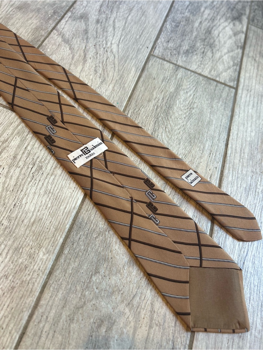 Pierre Balmain Silk Brown Patterned Necktie